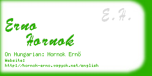 erno hornok business card